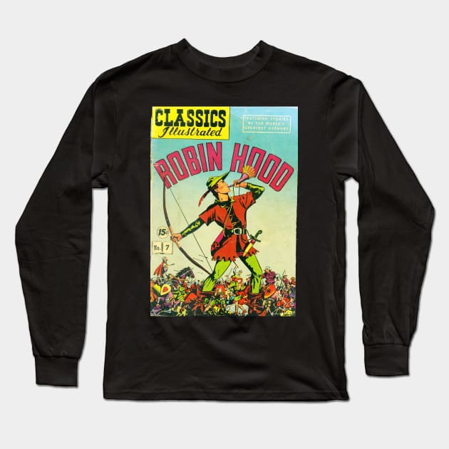 Robin Hood Vintage Comic Book Cover Long Sleeve T-Shirt by buythebook86